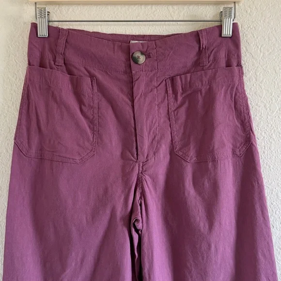 Anthropologie Maeve The Colette Wide Leg Crop Pants Mauve 27 - Picture 4 of 7
